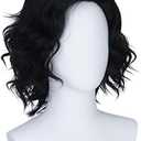 Yan Dream Black Curly Wig Men Short Hair Wig Halloween Male Cosplay Costume Party Accessory