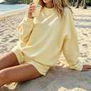 Women 2 Piece Outfits Sweat Shorts Sets Oversized Casual Lounge Matching Set Sweatsuit Tracksuit 2026 Fall Clothes size M