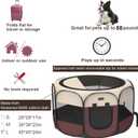 Portable Pet Puppy Dog Cat Playpen, 8-Panel Indoor/Outdoor Puppy Pen with Shade Cover & Travel Bag - Waterproof Dog Cat Tent