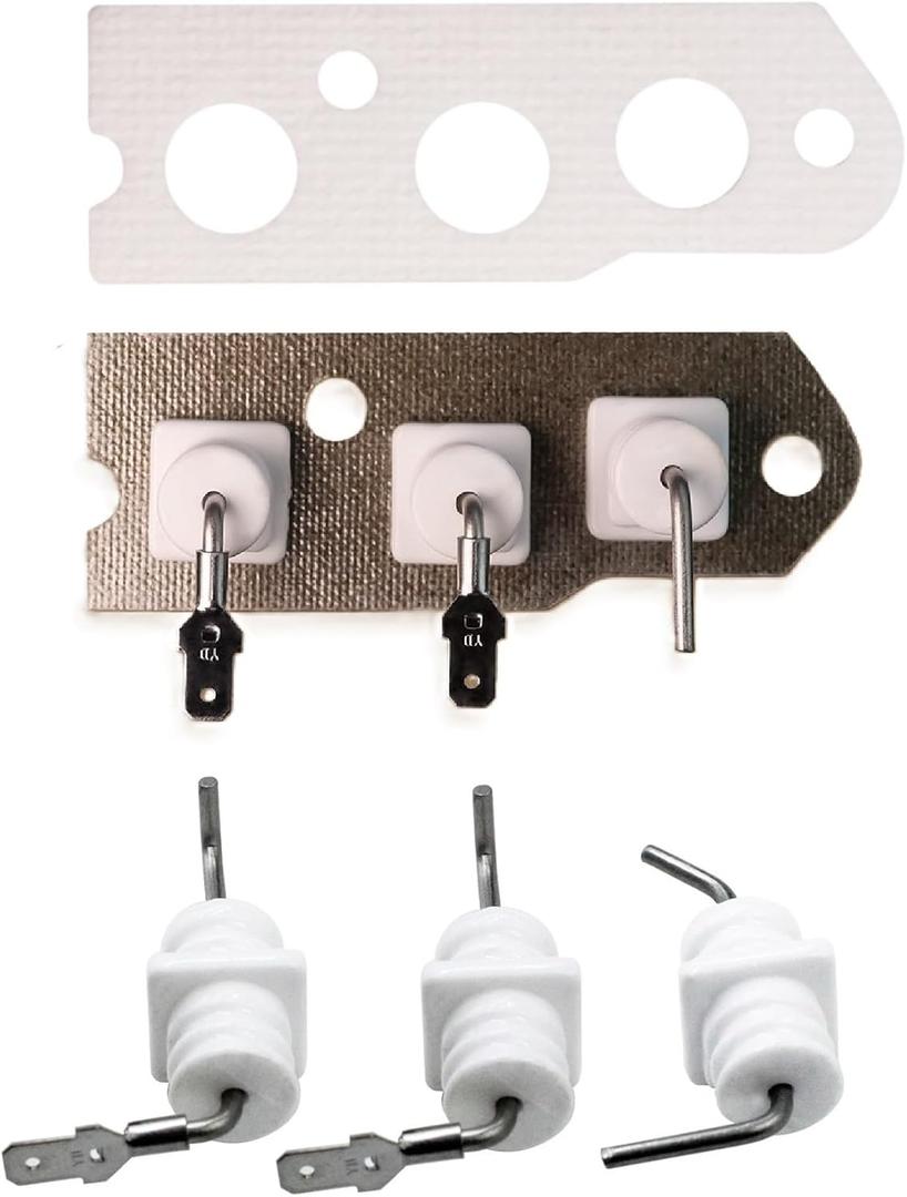 New 104000192-K Flame Rod Electrode Kit, Fit for Rinnai R75 and R94 Tankless Water Heaters, Compatible with Rinnai VB2528FFUD, VB2528WD, KA2530FFUD, KA2530WD, VB2735FFUD, VB2735WD, KA3237FFUD