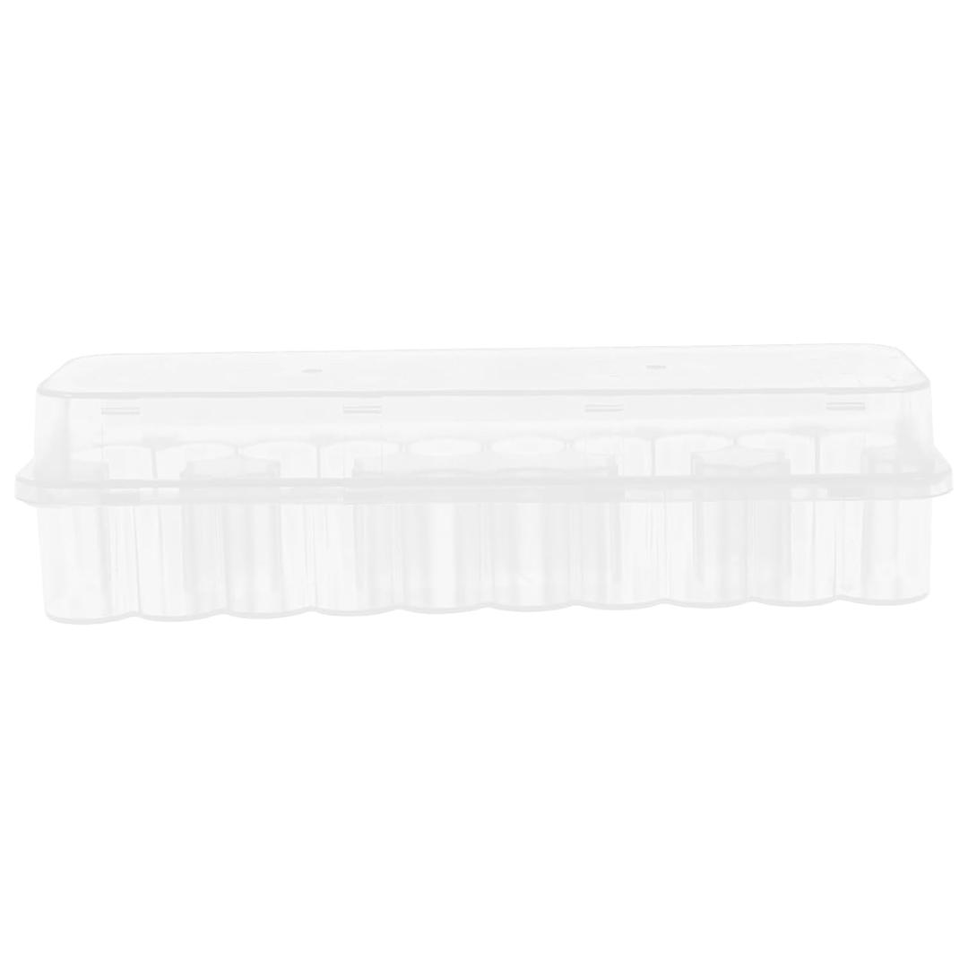 3ml Freezer Vial Storage Case: Secure Compartment Plastic Tube Holder Box for Essential Oils and Peptide Microtube Organizer with Lid for Laboratory Home Fridge, Travel Use, 24 Count