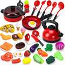 STEAM Life Play Kitchen Accessories Toy Play Food 3 4 Year Old Girls Gifts - Toddler Kitchen Set for Kids Pots and Pans Kids Kitchen Playset Fake Play Kitchen Toys for Toddlers Gifts for Girls Boys