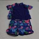ADUKIDE Girls Rash Guard Swimsuit 2-Piece Bathing Suit UPF 50+ Summer Beach Swimwear Size 7-16T (11-12 Years, Floral Blue)