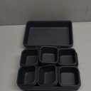 Set of 22 Interlocking Desk Drawer Organizer Tray Dividers Plastic Shallow Narrow Drawers Organizers Separators and Storage Bins Container for Kitchen Bathroom Makeup Office Vanity Bedroom Dresser (Black)