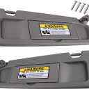 Left Driver and Right Passenger Side Sun Visor Atlas Gray Compatible with Honda Civic 2006 2007 2008 2009 2010 2011 Replaces # 83280-SNA-A01ZA 83230-SNA-A01ZA