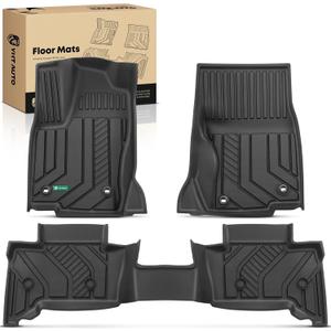 YHTAUTO Floor Mats Compatible with Lexus GX550 2024-2026 (with Cool Box, Not for 7seat) & Toyota Land Cruiser Prado 250, TPE Floor Liners All-Weather Protection Custom Fit, 1st & 2nd Row, Set of 3