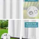 HolidayIdeas Outdoor Curtains for Patio Waterproof 4 Panels-Windproof Weatherproof Privacy Curtains-Grommet Top and Tab Bottom Drape for Gazebo, Porch, Pergola, Cabana, Backyard 54x120 Inch White