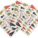 OWENIE Christmas Tree Placemats Set of 4 for Kitchen Table, Waterproof & Washable Print Xmas Pine Trees Textured Fabric Mats for Festive Holiday Winter Snowy Decor, 13W x 19L