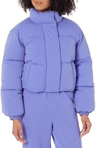 Amazon Essentials Womens Cropped Full-Zip  Puffer Jacket (Quilted Matte or Sherpa Fleece) L