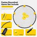 Fastes Outdoor Beach Ball Game Includes 3 Balls, Net and Carrying Bag -Roundnet Game Set for Adults, Kids, and Family - Perfect for Beach, Yard, Lawn, Backyard, and Park