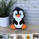 Wooden Eyeglass Holder Display Stand Creative Cute Animal Glasses Holder Dog Giraffe Handmade Creative Sunglasses Display for Desktop Accessory, Home Office Decor, Birthday and Christmas Gift (Penguin)