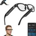 AI Smart Glasses with 8MP Camera, 1080P Video Recording Sunglasses with Audio, Real-Time Translation & Object Recognition, Bluetooth Smart Eyewear withVoice Assistant (Black)