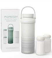 Momcozy 22oz Portable Breast Milk Cooler for Outdoor, Life Saver with 360 Total Cooling for 24 Hours, Larger Capacity Travel Breastmilk Chiller with 2pcs Baby Bottles for Breastmilk Storage, Blue