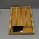 Expandable Bamboo Kitchen Drawer Organizer for Cutlery and Utensils, Adjustable Bamboo Wood Cutlery Tray in Drawer for Flatware and Silverware in Kitchen, (Natural) (7 Slots Expandable)