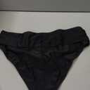 SHEKINI Women's Bikini Bottoms Ruched Black Swimsuit Tummy Control Swim Bottoms (Large)
