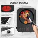 Electric Cooktop 110v, Portable Electric Stove 1800W Infrared Hot Plate, Nafewin Single Burner Cooktop Countertop with Handle, 4-Hours Timing Setting, Compatible for All Cookwares