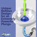 Luigi's Sink Plunger Kitchen - Sink Plunger Bathroom - Drain Bathtub or Shower - Large and Powerful Clog Remover - Commercial Style Plumbers Plungers with Large Bellows - Blue Green - Grande