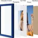 Vittanly 8x10 Picture Frames Set of 4, Display Pictures 5x7 with Mat or 8x10 without Mat, Gallery Wall Frame Set for Wall or Tabletop, Engineered Wood with Shatter Resistant Plexiglass, Royal Blue