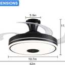 42'' Retractable Ceiling Fan with Lights, Smart Ceiling Fan Light with Bluetooth Speaker, App Control for Dimming & RGB Color Change Reversible Bedroom Living Room