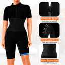 LMCOB Sauna Suit For Women Waist Trainers For Women Belly Fat Full Body Jumpsuit Adjust Waist Breathable Underarm, XXL