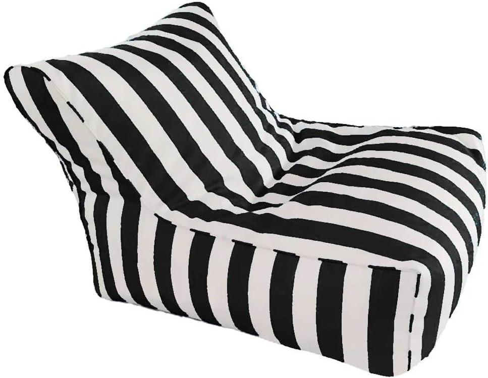 SXBCyan Floating Bean Bag for Pool (No Fillers) King Swimming Pool Floats Raft Lounger Bean Bag Cover No Filler Stripe Outdoor Beach Pouf Beanbag Sofa Bed(Black-Stripe)