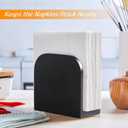 ALELION Black Napkin Holder for Table - Wood Upright Napkin Holders for Kitchen - Wooden Coutertop Napkin Dispenser for Dining Room Table Restaurant Picnic Party