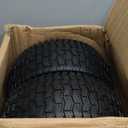 15x6.00-6 Lawn Mower Tire and Wheel Front Tire 2PCS, 3" Centered Hub | Bore ID 3/4" | Natural Rubber 4 Ply with Tube for John Deere Craftsman Husqvarna Riding Mowers Lawn Tractors