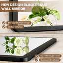 pertetey New Upgrade Bathroom Mirror, 40X30 Inch Black Metal Frame Wall Mounted Rounded Rectangle Bathroom Vanity Mirror with Tempered Glass for Washroom Bedroom Living Room