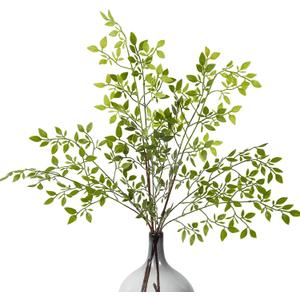 OBDXZHC 6pcs 36 Inch Artificial Plants Fake Greenery Branches for Vase, Faux Green Nandina Long Stems for Tall Vase, Fake Plants Spring Stems for Wedding Garden Office Home Décor