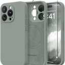 SuydanBox Magnetic for iPhone 15 Pro Case, Compatible with MagSafe, [Full Camera Protection][Screen Protector] Silicone Shockproof Protective Phone Case for iPhone 15 Pro 6.1", Calke Green