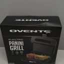 OVENTE Electric Panini Press Grill with Nonstick Plates, LED Indicator Lights, Thermostat Control, Cool Touch Handle, Compact Sandwich Maker Perfect for Cooking Breakfast, Snacks & More, Black GP0401B