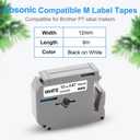 Absonic 6-Pack M231 Label Tape Compatible for Brother M-K231s M-K231 MK-231 MK231 1/2" Tape P Touch M 12mm 0.47" White Label Tape Refills for PTouch PT-65 PT-M95 PT-85 PT-90 PT-70 PT-80 Label Maker
