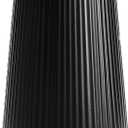 Luxury Black Ceramic Vase, Modern Ribbed Fluted Design, Flower Vase for Home Decor, Small Cute Vase for Pampas Grass, Living Room, Dining Table, Farmhouse, Office Decor, Bedroom, Table, Kitchen Shelf (Medium 7.2 Inches)