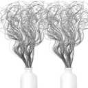 Glitter Curly Ting Ting Branches Christmas Branches Vase Filler Artificial Curly Twigs for Christmas Tree Garland Wreath Decoration, Craft Vases Home Garden Decoration (Silver, 80 Pieces)