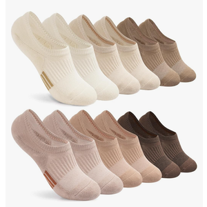 Toes Home No Show Socks Womens Cushioned Low Cut Athletic Hidden Liner for Sneakers Ankle Invisible Running Socks 6 Pairs L