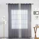 SpaceDresser Basic Rod Pocket Sheer Voile Window Curtain Panels White 1 Pair 2 Panels 38 Width 84 Inch Long for Kitchen Bedroom Children Living Room Yard(Grey,38 W x 84 L)