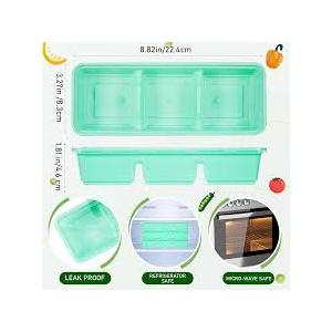 Hushee 10 Pack 17 oz Small Meal Prep Containers with 3 Compartments Snack Containers with Lid Disposable Plastic Bento Box Travel Lunch Food Boxes Stackable for Office Picnic (Green)