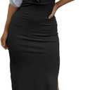 LYANER Women's Summer Tie Knot Cut Out Side Split Sleeveless Knit Bodycon Maxi Dress Sexy Vacation Long Sundress (Black), Medium