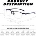 Viseng Progressive Multifocus Reading Glasses - TR90 Temples Blue Light Blocking & Anti UV, Half Frame Multifocal Eyeglasses (Black &Black)