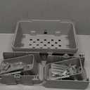 2 Pack Ground Pool Basket with Pool Cup Holder - XL Pool Side Storage Basket for Drinks and Gear, Fits 3" Rails, Intex/Bestway Pool Accessories Compatible Pool Essentials (2, Gray)