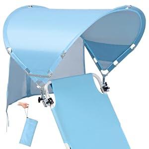 XL Universal Wind-Resistant Chair Umbrella Canopy, Extra Large Foldable UPF 50+ Sun Shade Attachment with Adjustable Clamp, Fits Most Beach, Camping, Lawn, Sports, Zero Gravity Chairs, Patented