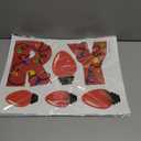 5 x Christmas Bulb Light Window Clings - Winter Car Refrigerator Decorations Stickers for Holiday Xmas Home Kitchen Living Room - Door Window Seasons Decals