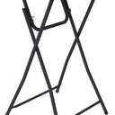Folding Height Cocktail Table with Metal Legs 32'' Round Top for Small Spaces Bar Wedding Party Indoor Outdoor Use, Black