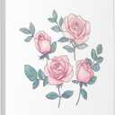 Cute Pink Roses Poster Wall Art Canvas Print Picture For Living Room Farmhouse,12x12 Inch Framed