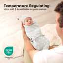 KeaBabies 3-Pack Organic Swaddles for Newborns Girls, Boys with Hats - Soft Cotton Baby Sleep Sacks 0-3 Months, Breathable Baby Hats and Swaddles 0-3 Months, Newborn Essentials Must Haves (Aspire)