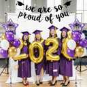 2026 Graduation Decorations Purple and Gold, Congrats Grad Balloons Kit with Metallic Gold Purple White Balloons, We Are So Proud of You Banner, 2026 Foil Star Balloon for Graduation Party Supplies