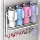 EASTTOWEST Magnetic Cup Storage Organizer Holder for Stanley 30/40 oz Tumbler,Strong Magnetic Rack for Fridge (White, 4CUPS)