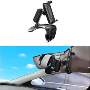 Car Dashboard Phone Holder, 360 Rotatable Hands Free Vehicle Dash Clip Mount Mobile Phone Stand, Auto Sun Visor & Rearview Mirror Cellphone Mount, Suitable for Most 4-7" Smartphones