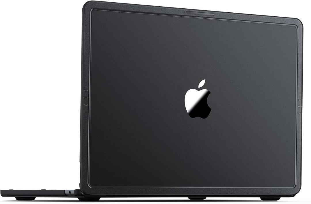 Compatible with MacBook Air 13 inch Case M4 M3 M2 2025-2022, Release Model A3240 A3113 A2681, [Anti-Crack Upgrade] Protective Hard Shell Laptop Cover for MacBook Air 13.6 inch  Space Black