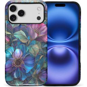 DAIZAG Case for iPhone 17 Pro Max,Lovely Phone Case for Girls Women,Scratch Resistant Shockproof Protective Cover-Gradient Color Flowers